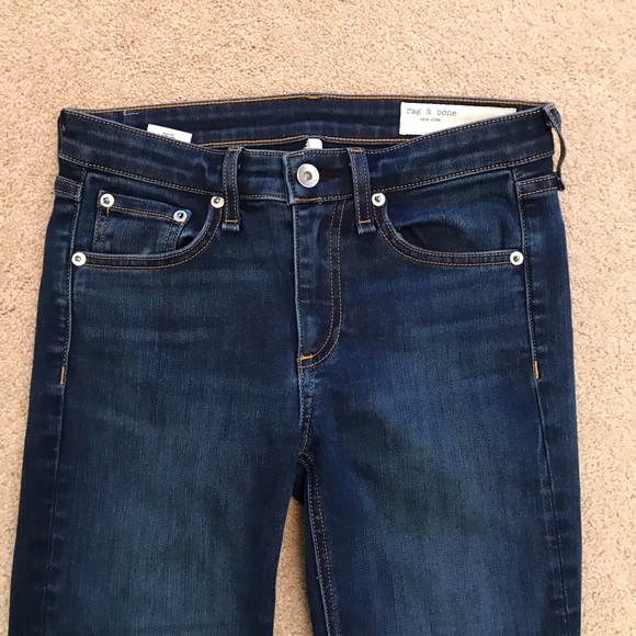 Rag and Bone Cate Mid Rise Skinny Jeans Womens Waist 24 Size 0 Dark Wash Blue - Picture 7 of 16